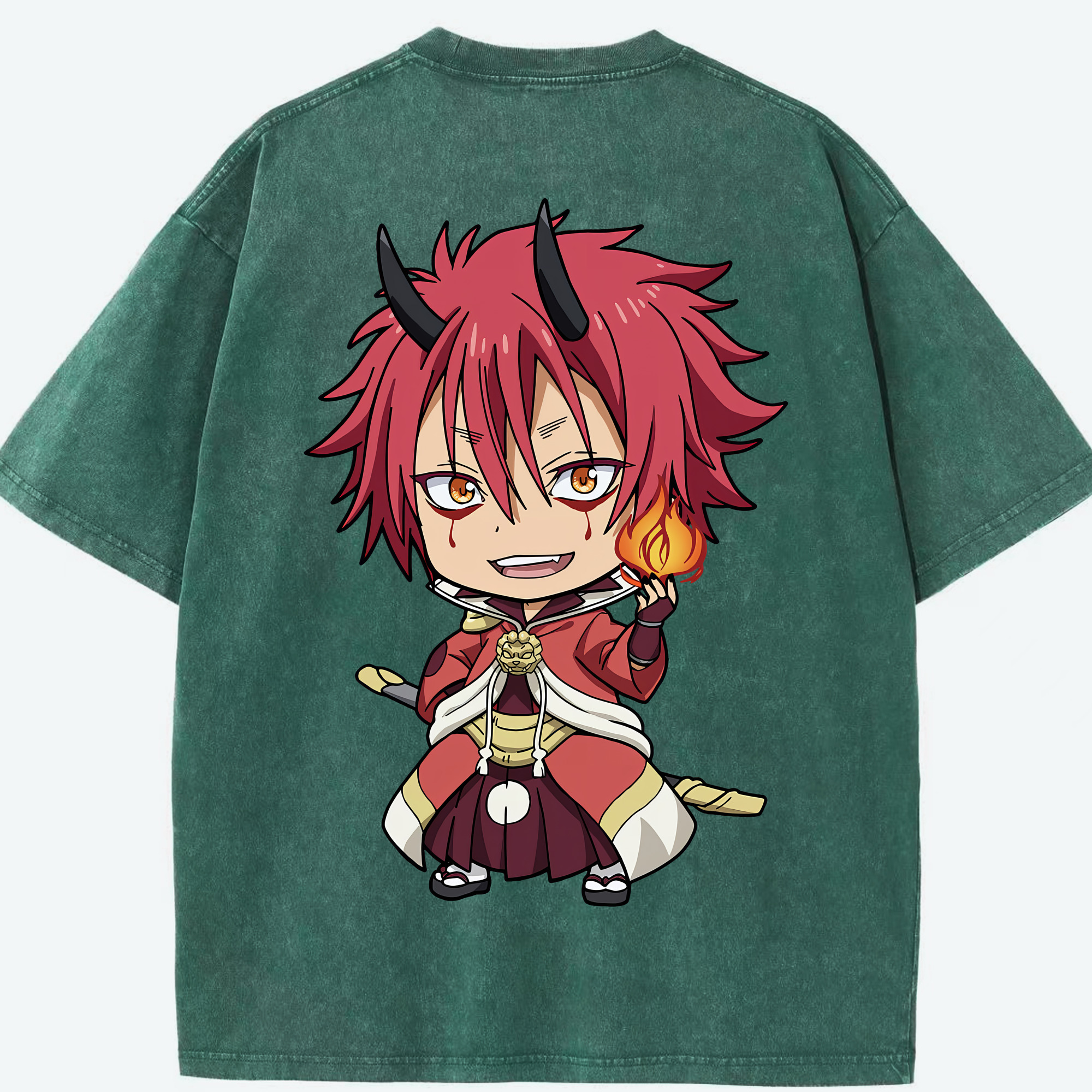 （画像用） 転スラ Regarding Reincarnated to Slime 綿100% ヴィンテージ風 半袖Tシャツ（背面プリント）